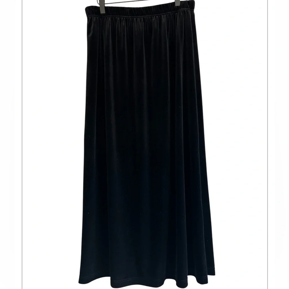 Vintage Y2K Sz XL Maxi Witchy Whimsigoth Dark Fairy Velour A-Line Flare Skirt